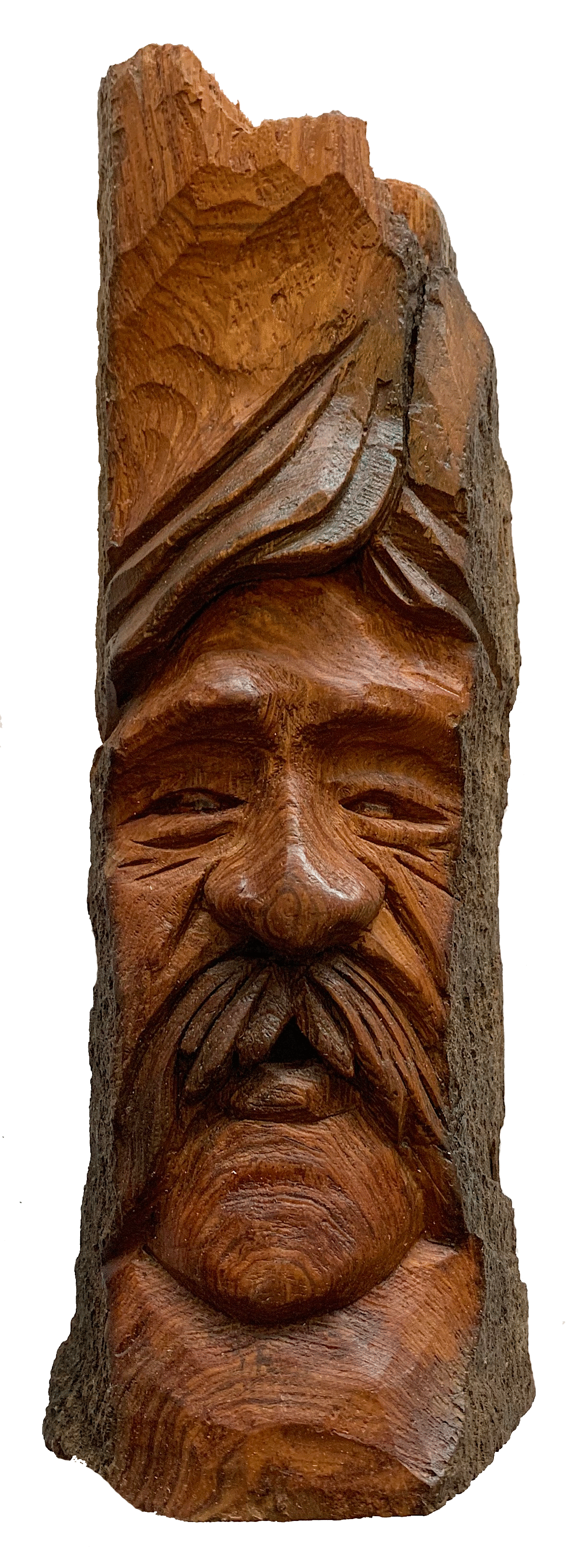 Carved cottonwood bark